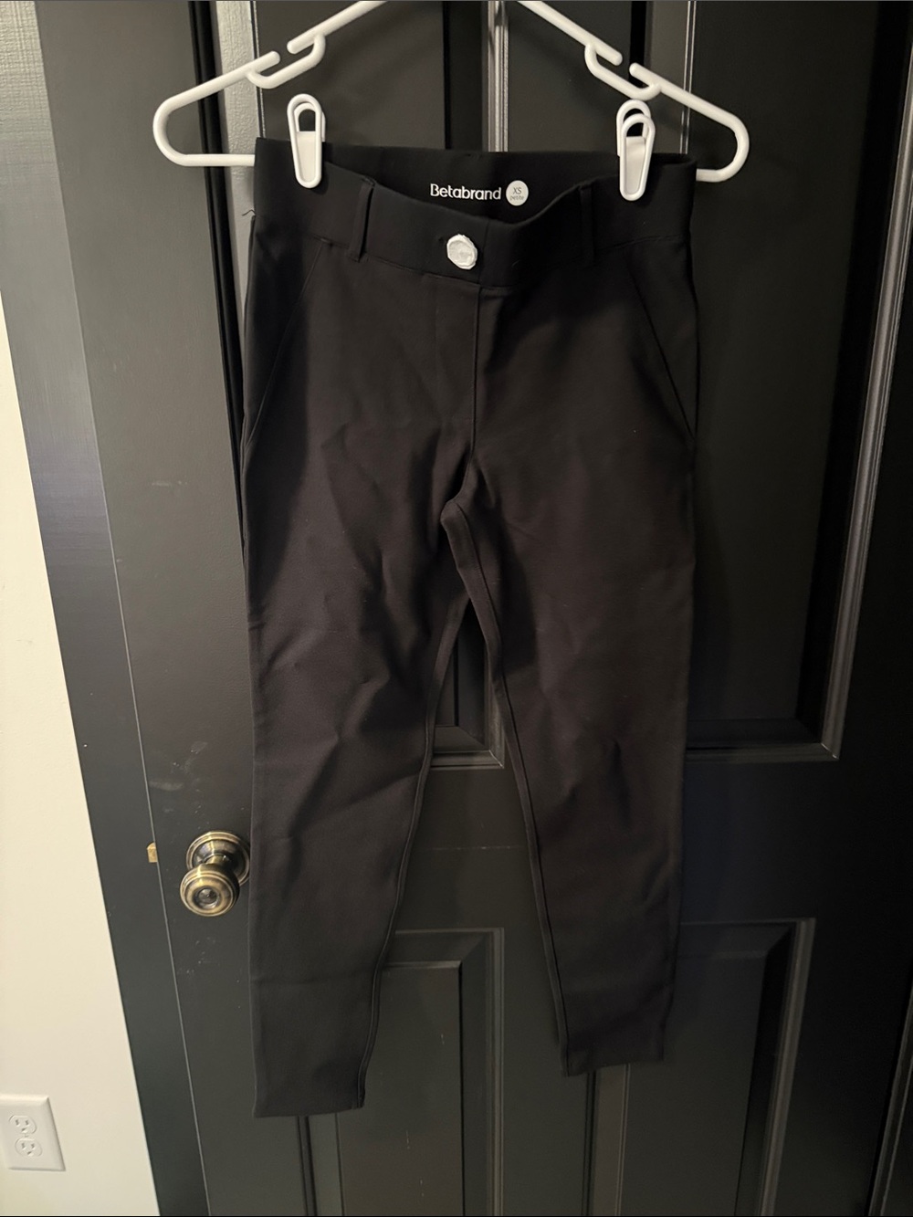 Betabrand Black Slim Tapered Chinos for Women